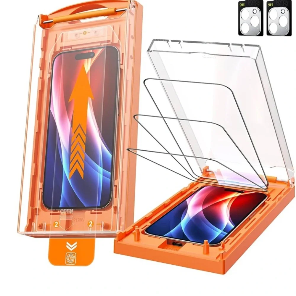 iPhone 15 Pro Max Screen Protector - MRGLAS 3+2 Packs Pro Max Screen Protector
